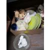 Image 2 : 4 FLATS OF MISC. DISHWARE, MARBLE ROLLING PIN, ETC.