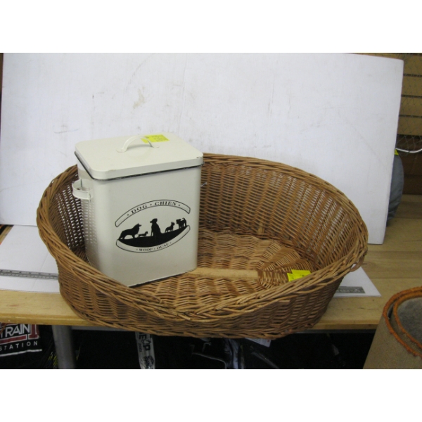WICKER FISHING CREEL & A FLYCASE