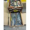 Image 5 : 2 WOODEN CABINETS - 1 - 3 DRAWER, 1 - 2 DRAWER - W/ASST. CONTENTS: DRILL BITS, PUNCHES, ETC.