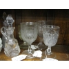 Image 3 : ASST. VINTAGE GLASSWARE - GOBLETS, DESSERT BOWLS, PLATES, ETC.