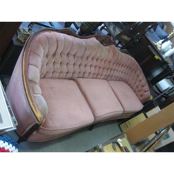 PINK DIAMOND TUFT COUCH & MATCHING CHAIR