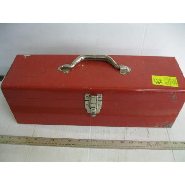RED TOOLBOX & ASST. CONTENTS - MOSTLY PLUMBING ITEMS