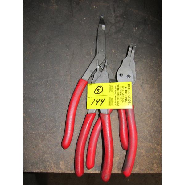 3 PAIR OF SNAP ON SNAP RING PLIERS