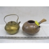 Image 5 : 3 TEAPOTS & WOODEN FIGURINE