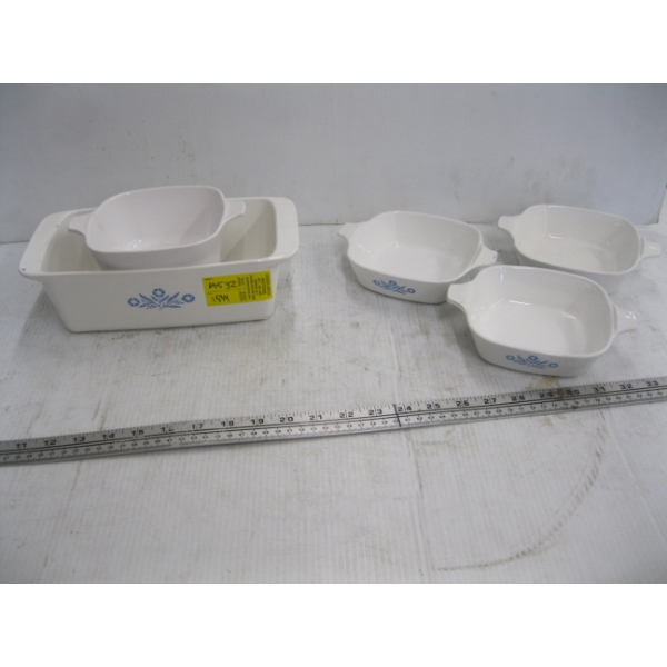 BLUE & WHITE CORNING BAKING DISHES