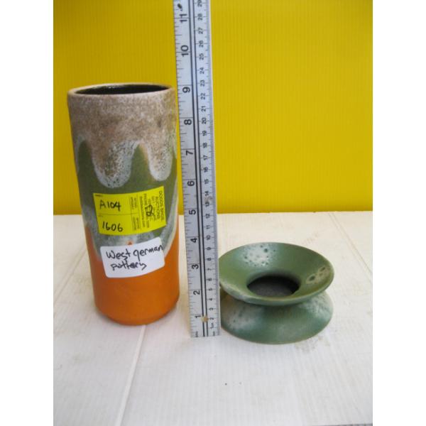 WEST GERMAN MCM VASE & A SM. CERAMIC VASE