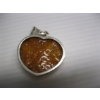 Image 4 : STERLING .925 SILVER LG. HEART AMBER PENDANT IN CASE