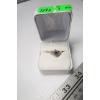 Image 2 : LADIES 10KT RING W/BLUE STONE & SMALL DIAMONDS - SZ 9