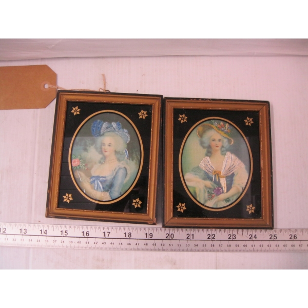 2 HAND PAINTED 1930s NEEDLEPOINT PICTURES