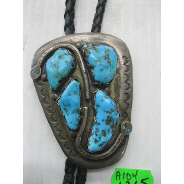 SILVER & TURQUOISE NAVAJO NECKTIE