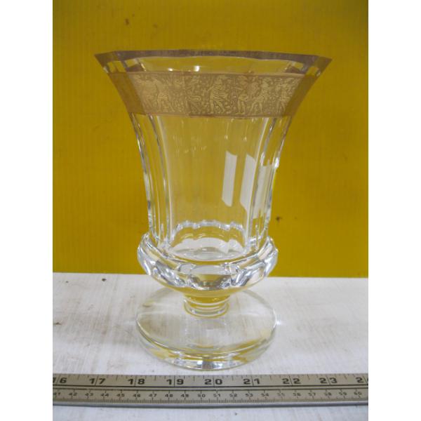 MOSERS 24KT GOLD RIM CRYSTAL VASE