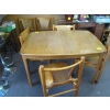 Image 1 : OAK TABLE W/4 CHAIRS ON CASTORS