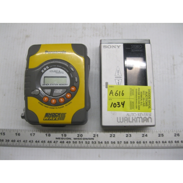 SONY WALKMAN & PANASONIC SHOCKWAVE CASSETTE RADIO PLAYER