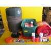 Image 1 : ASST. SLEEPING BAGS & BIN OF CAMPING ITEMS