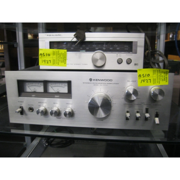 KENWOOD STEREO INTEGRATED AMPLIFIER & A REALISTIC TUNER