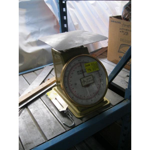 26LB, 12KG SCALE & A SM. SPRING SCALE, 50KG