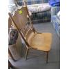 Image 5 : ROUND SOLID OAK DINING TABLE W/2 PRESS BACK CHAIRS & A LEAF