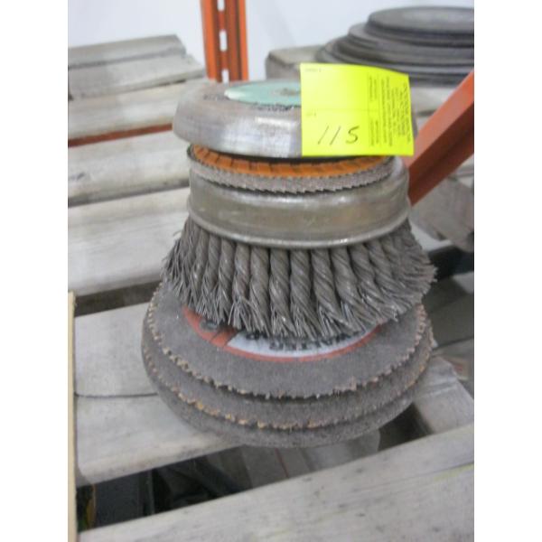 ASST. GRINDING WHEELS, WIRE BRUSH, ETC.