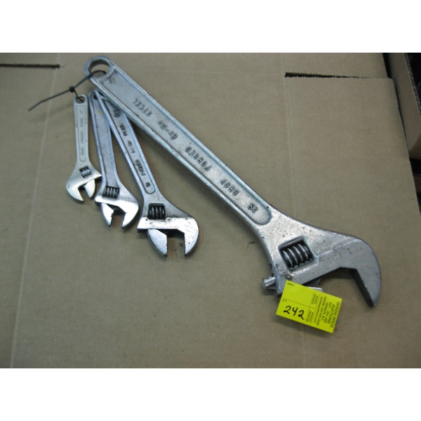 18" CRESCENT WRENCH & 3 SMALLER CRESCENT WRENCHES