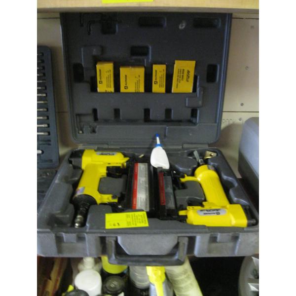 CASED BRAD NAILER & STAPLER SET W/STAPLES & BRAD NAILS