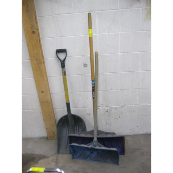 2 SNOW SHOVELS & A SCOOP SHOVEL
