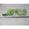Image 2 : 2 GREEN GLASS DISHES & 2 S&P SHAKERS