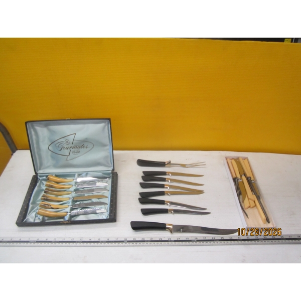 MISC. CUTLERY, CARVING TOOLS, STEAK KNIVES, ETC.