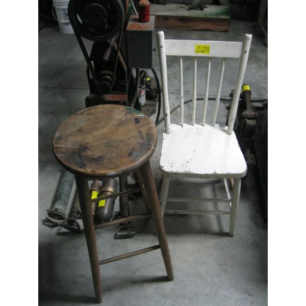 WOODEN STOOL & CHAIR