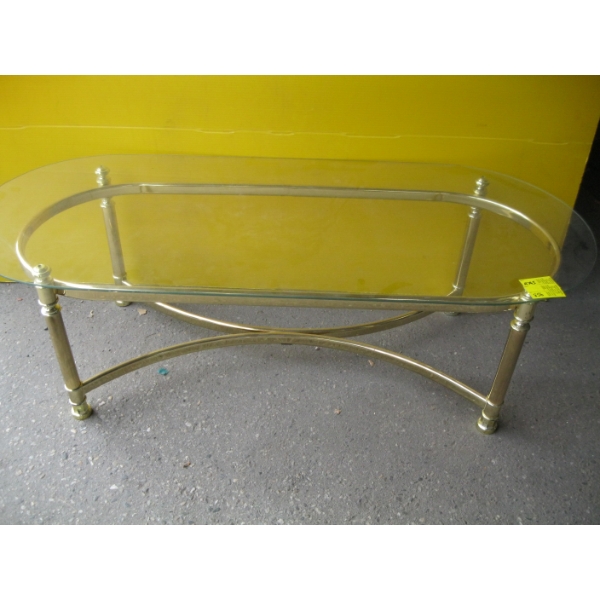 GLASS & BRASS COFFEE TABLE