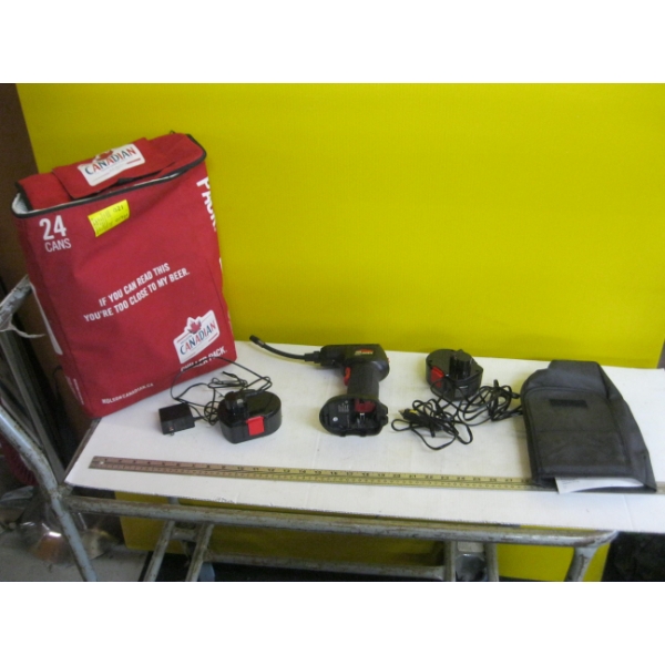 CORDLESS AIR INFLATOR & A SOFT COOLER