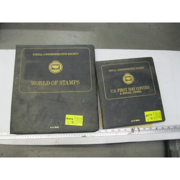2 BINDERS OF US & WORLD STAMPS