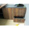 Image 2 : WOOD TOP DESK W/MATCHING 3 DRAWER, 1 DOOR CABINET