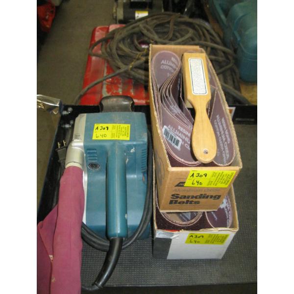 MAKITA BELT SANDER W/EXTRA SANDING BELTS