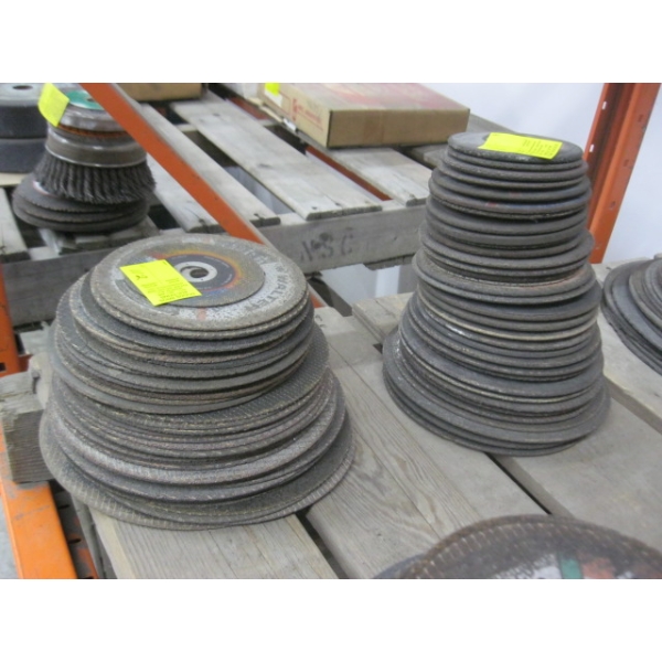 2 PILES OF ASST. USED CUTOFF SAW BLADES