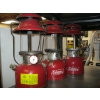 Image 1 : 3 RED MODEL 200 COLEMAN LANTERNS - NO GLASS