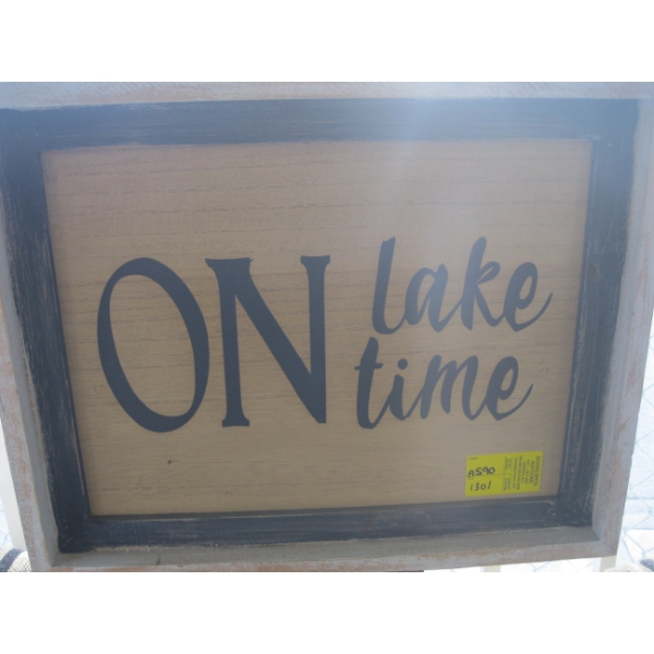 ON LAKE TIME FRAMED SIGN