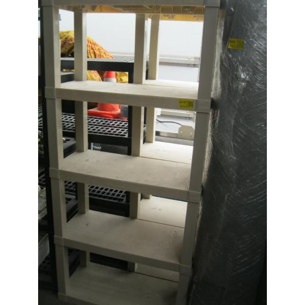 2 WHITE PLASTIC SHELF UNITS