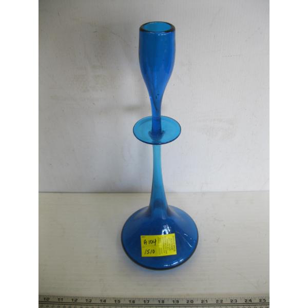 BLUE BLENKO GLASS DECANTER