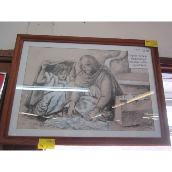 ORIGINAL PENCIL DRAWING, SIGNED