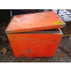 Image 1 : ORANGE ALUMINUM BOX W/ASST. ITEMS - BELTS, HARNESSES, ETC.
