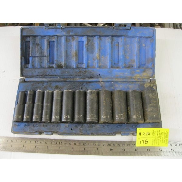 SET OF DEEP SAE SOCKETS, 3/8" DRIVE