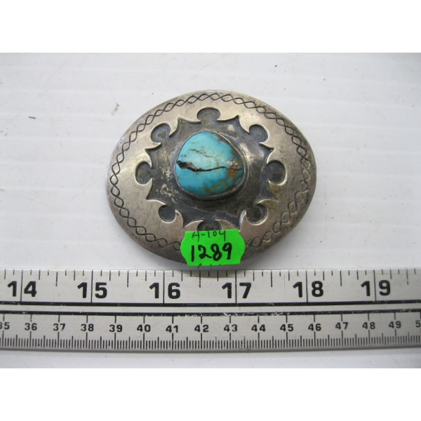 TURQUOISE & SILVER BELT BUCKLE