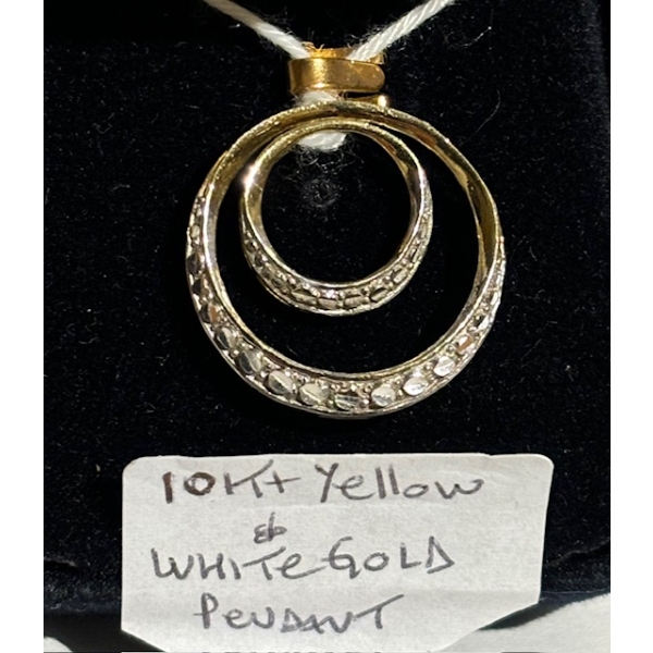 10KT YELLOW & WHITE GOLD PENDANT