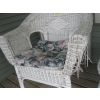 Image 2 : 2 WICKER CHAIRS & TABLE - ONE CHAIR W/DAMAGED ARM