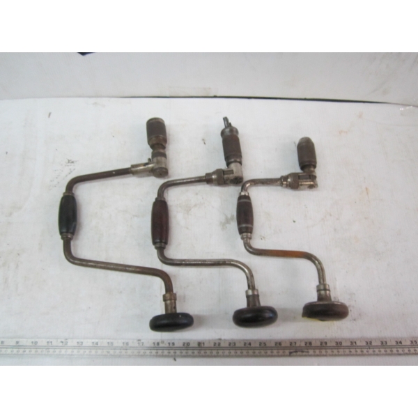 3 OLDER MANUAL DRILLS