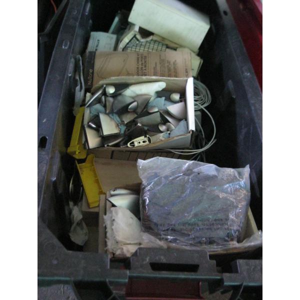 BIN OF MISC. DOOR PASSAGE SETS, DOOR CHIME, ETC.