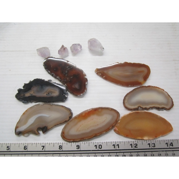 LOT OF AGATE ROCK CRYSTAL SLICES