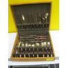 Image 1 : BRASS & WOOD HANDLED CASED CUTLERY SET