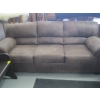Image 3 : BROWN LEATHER LOOK SOFA & CHAIR - SOME BURN HOLES