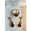 Image 1 : SILVER .925 RING W/MATCHING SILVER EARRINGS, SZ 5